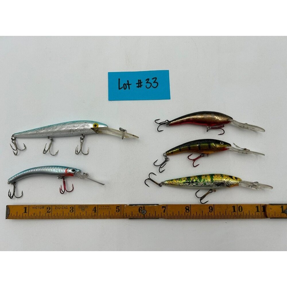 Lot of 5 Mixed Brands Gary Roach Rapala Tail Dancer, Rebel Spoonbill Minnow, BG9
